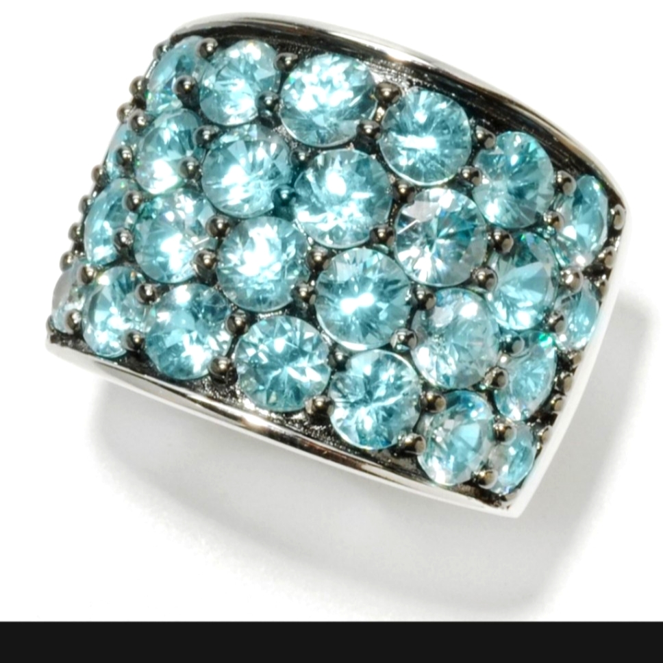 Genuine Cambodian Blue Zircon In Sterling Silver Ring Size 7